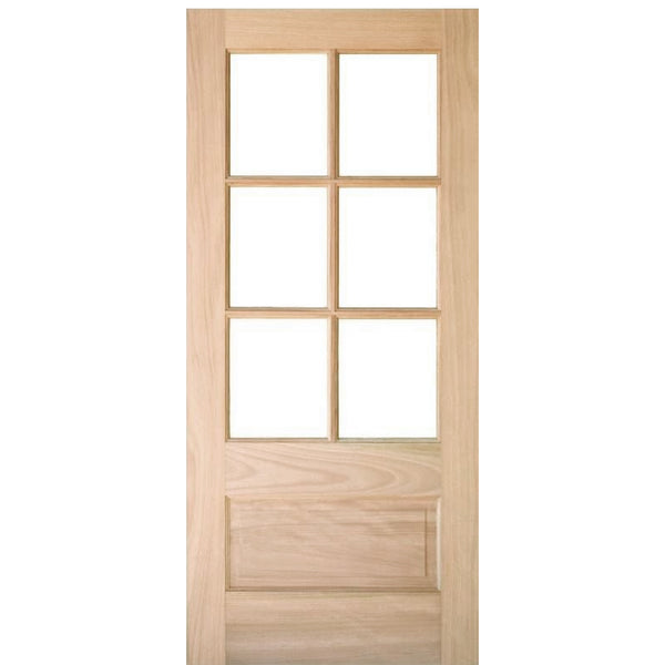 7231 | 6 Lite 1 Panel Mahogany TDL Door with Insulated, Beveled Glass