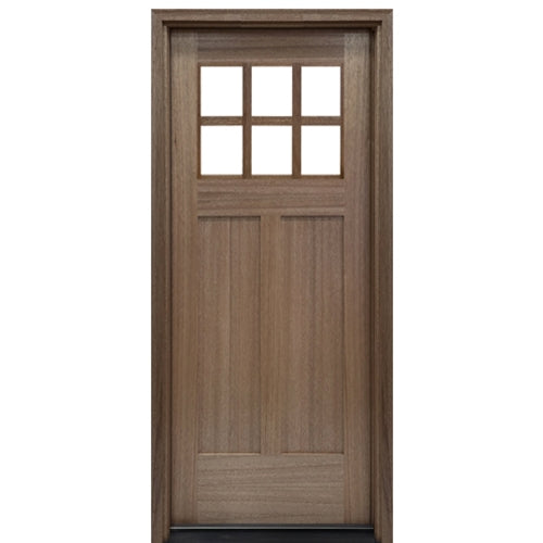 Craftsman 2-Panel 6-Lite TDL Mahogany Wood Front Door
