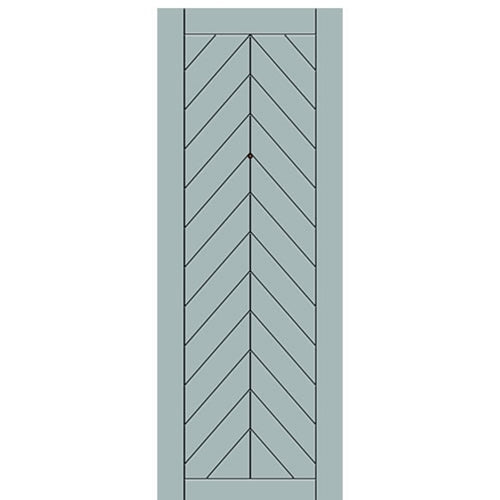 Flush Fiberglass Entry Door with Modern Chevron Design, Smooth Skin