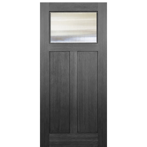 Craftsman Style 1-Lite Fiberglass Entry Door with Fir Wood Grain