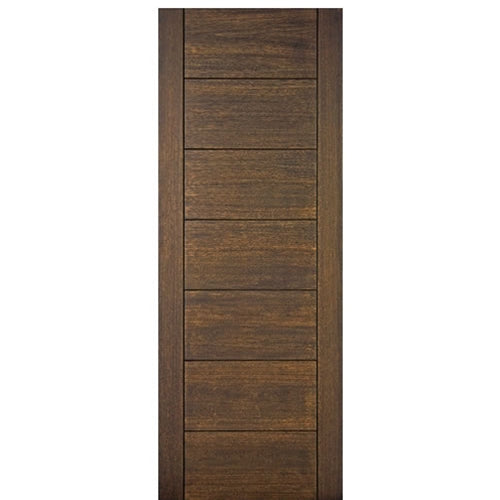 96" Tall 7-Panel Contemporary Style Mahogany Wood Entry Door