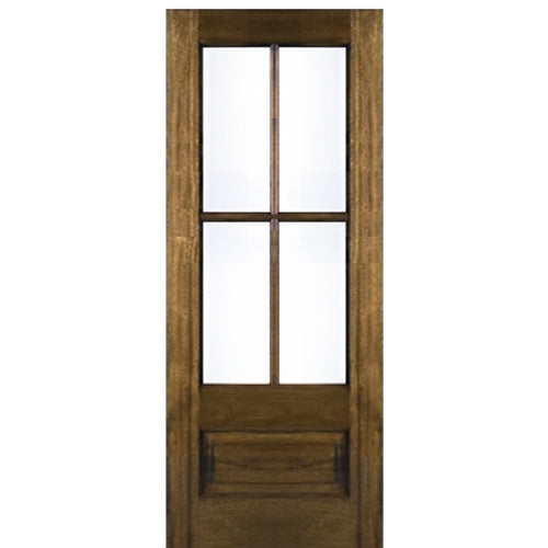 4-Lite 1-Panel True Divided Lite (TDL) Mahogany Wood Entry Door