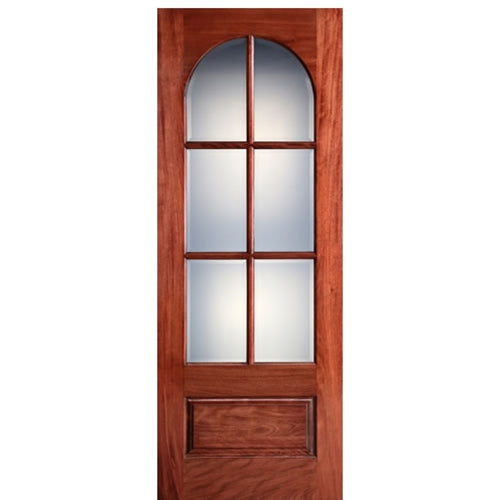 96" Tall 6 Lite Circle Lite True Divided Lite (TDL) Mahogany Wood Entry Door
