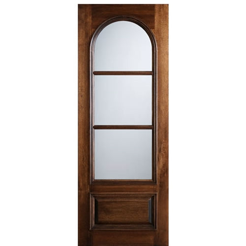 36"x96" Tall 3-Lite Circle Lite True Divided Lite (TDL) Mahogany Wood Entry Door 
