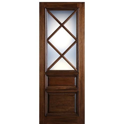 36"x96" Tall 7-Lite 2-Panel True Divided Lite (TDL) Mahogany Wood Entry Door 
