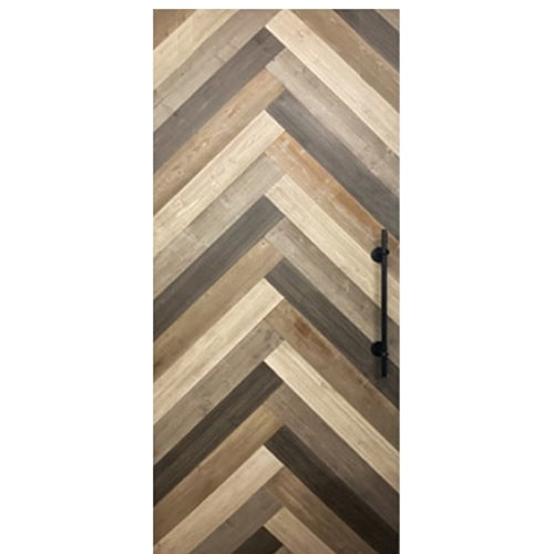 Rustic Farmhouse Barn Door with Chevron Design Pattern