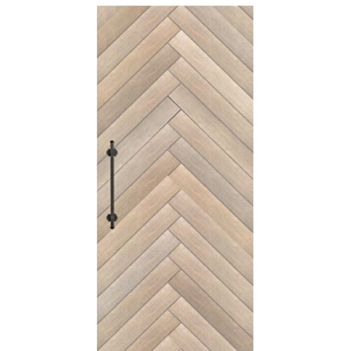 Rustic Farmhouse Barn Door with Chevron Design Pattern