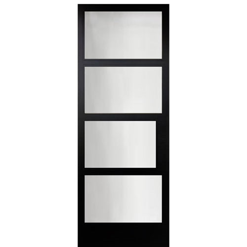 Narrow Profile 4 Lite 1-Block Smooth Fiberglass Entry Door 