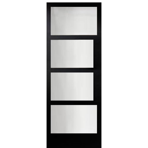 Narrow Profile 4 Lite 2-Block Smooth Fiberglass Entry Door 