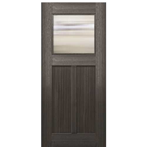 36"x80" Craftsman Style 1-Lite 2 Panel Mahogany Entry Door