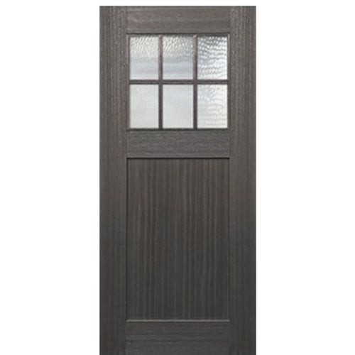 36"x80" Craftsman Style 6-Lite 1 Panel Mahogany Entry Door