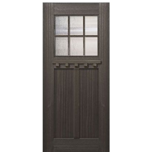 36"x80" Craftsman Style 6-Lite 2 Panel Mahogany Entry Door