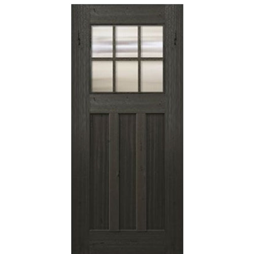 36"x80" Craftsman Style 6-Lite 3 Panel Mahogany Entry Door