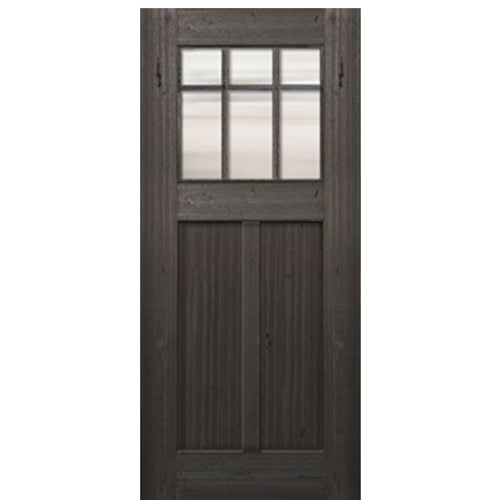 36"x80" Craftsman Style 6-Lite Marginal 2 Panel Mahogany Entry Door