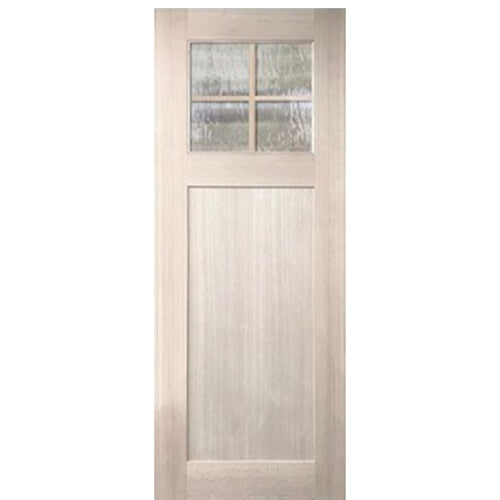 36"x96" Craftsman Style 4-Lite 1 Panel Mahogany Entry Door