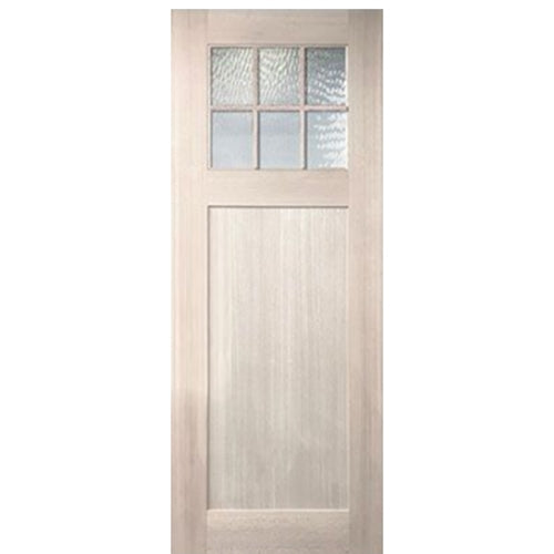 36"x96" Craftsman Style 6-Lite 1 Panel Mahogany Entry Door