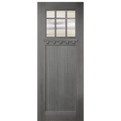 36"x96" Craftsman Style 6-Lite Marginal 1 Panel Mahogany Entry Door