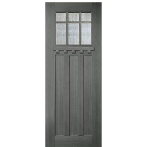 36"x96" Craftsman Style 6-Lite Marginal 3 Panel Mahogany Entry Door