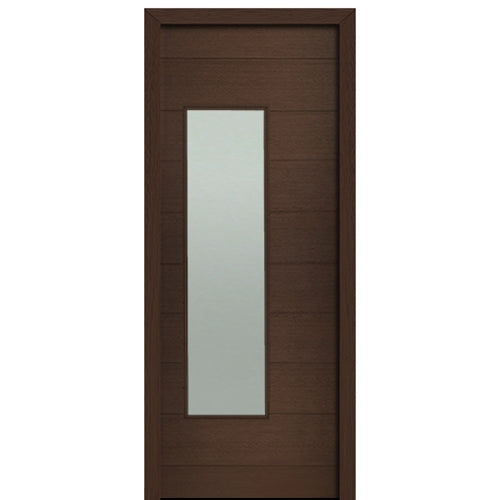 36" X 96" Tall Milan Wide Lite Modern Mahogany Entry Door with Sandblasted IG Glass