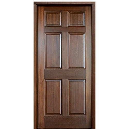 Colonial 6-Panel Mahogany Wood Exterior Front Door