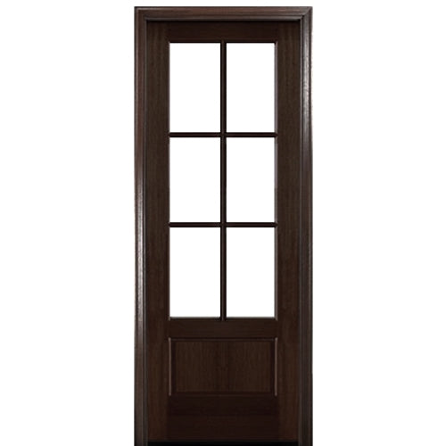 Quick Ship! 36"x96" 6-Lite Mahogany Pre-Hung and Pre-finished Entry Door