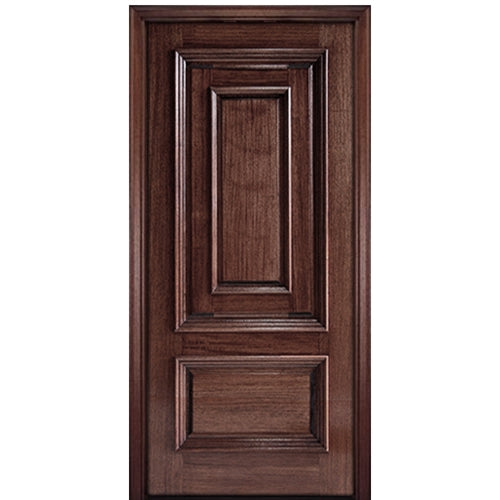 80" Tall Panel in Panel Solid Mahogany Wood Entry Door with Raised Moulding