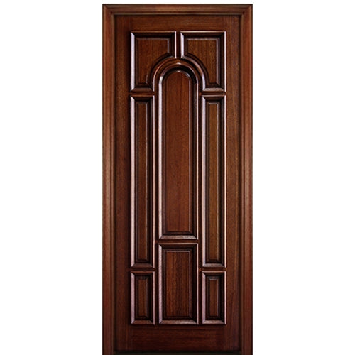 96" Tall Carved Panel Solid Mahogany Wood Entry Door with Raised Moulding