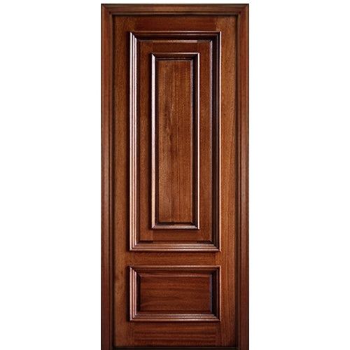 96" Tall Panel in Panel Solid Mahogany Wood Entry Door with Raised Moulding