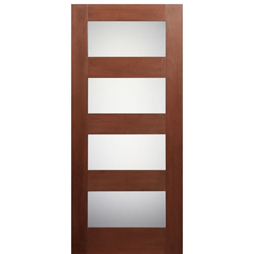 36" x 80" Contemporary 4-Lite Fiberglass Entry Door