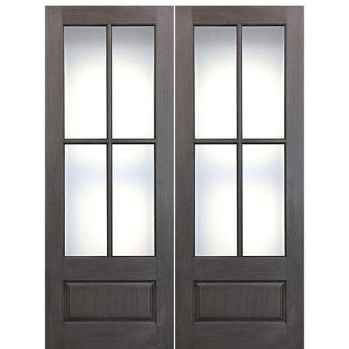 72" x 96" 4-Lite 1-Panel True Divided Lite (TDL) Fiberglass Double Entry Door