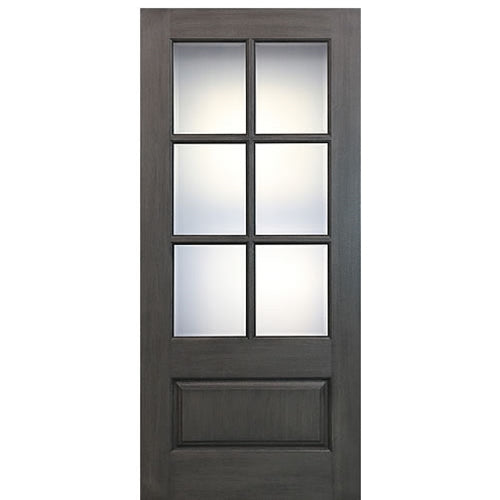 36" x 80" 6-Lite 1-Panel True Divided Lite (TDL) Fiberglass Entry Door