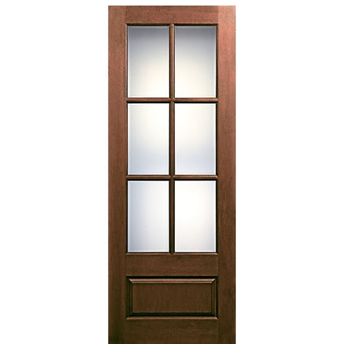 96" Tall 6-Lite 1-Panel True Divided Lite (TDL) Fiberglass Entry Door