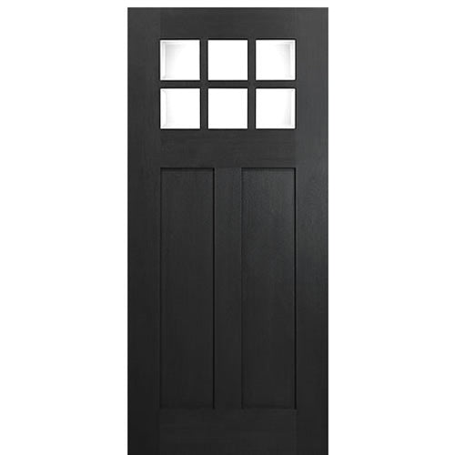 36" x 80" 6-Lite Craftsman True Divided Lite (TDL) Fiberglass Entry Door