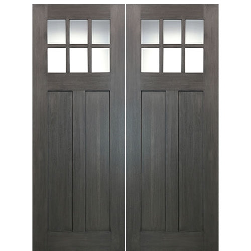 72" x 96" 6-Lite 1-Craftsman True Divided Lite (TDL) Fiberglass Entry Double Door