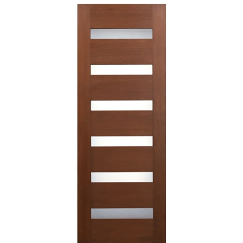  96" Contemporary 6-Lite Horizontal Fiberglass Entry Door