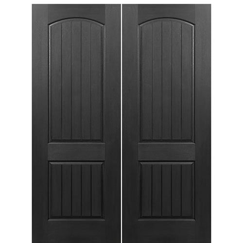 72" x 96" 2-Panel Arch V-Groove Fiberglass Entry Double Door