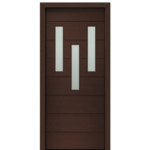 36" X 80" Tall Luca 3 Lite Modern Mahogany Entry Door