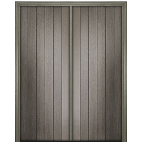 96" Tall Mahogany Square Top Plank Double Door