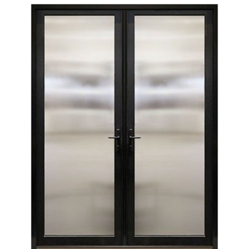 Narrow Profile 1-Lite Fiberglass Double Entry Door With Multi-Point Locking System 