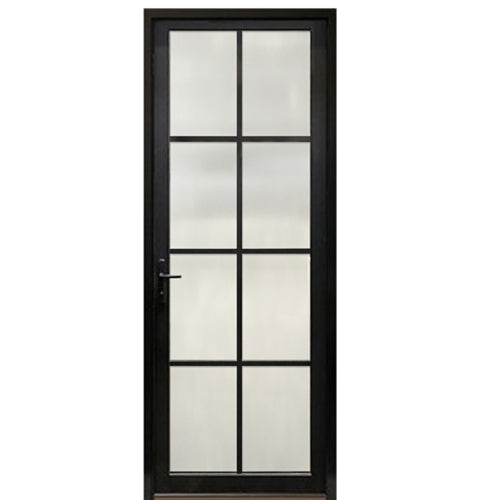 Prehung Narrow Profile 8-Lite Fiberglass Entry Door With Multi-Point Lock System 