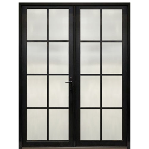 Prehung Narrow Profile 8-Lite Fiberglass Entry Door With Fixed Sidelite And Multi-Point Lock System 