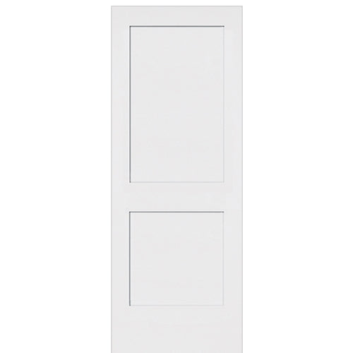 2-Panel Shaker White Primed Solid Core Wood Single Door