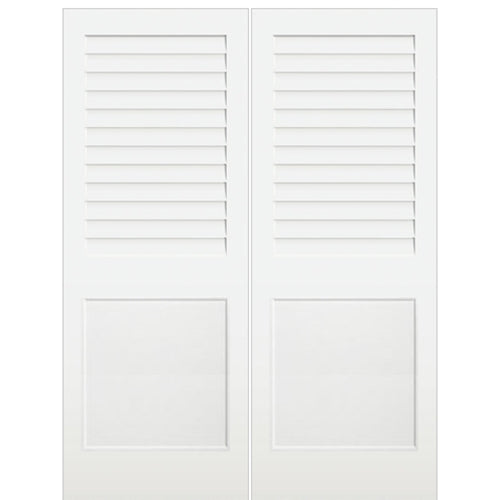 Half Louver Shaker Redi-Prime Solid Core Double Door