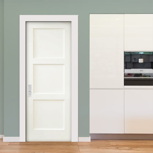 8730 Double  | 3-Panel Shaker Redi-Primed Solid Core Double Door