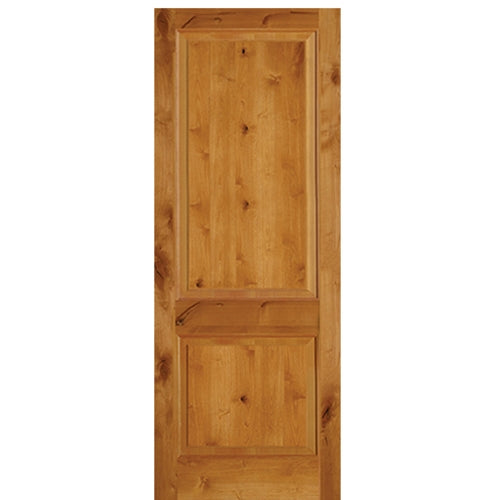 2 Panel Square Top Knotty Alder 20 Minute Fire Rated Door