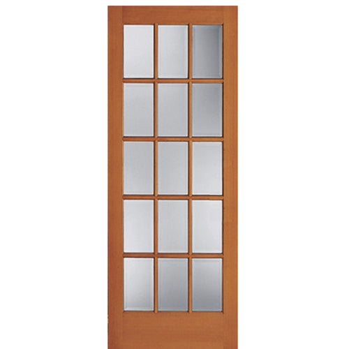 Hemlock Fir 15 Lite Interior Door with Ovolo Sticking and Clear Glass