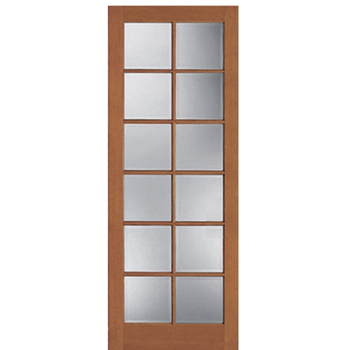 Hemlock Fir 12 Lite Interior Door with Ovolo Sticking and Clear Glass