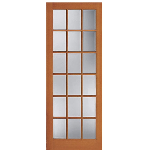 Hemlock Fir 18 Lite Interior Door with Ovolo Sticking and Clear Glass