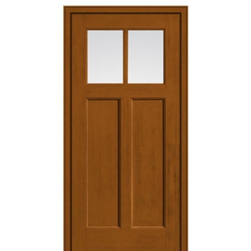 2 Lite Craftsman Style Fir Grain Fiberglass Door