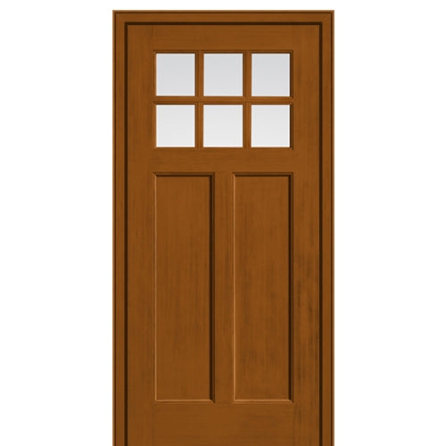 6 Lite Craftsman Style Fir Grain Fiberglass Door